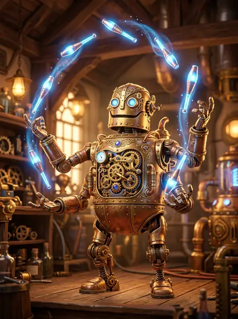 Tock the brass automaton mascot